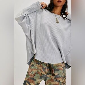 Free People We The Free Slouchy light grey/blue thermal